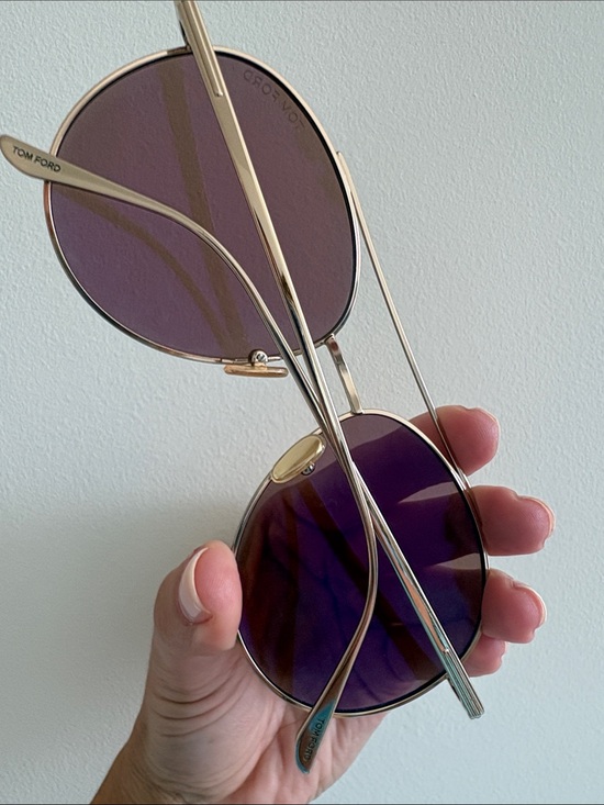 Tom Ford Cleo Gold Frame Aviator Sunglasses with Brown Gradient Lenses main image 5